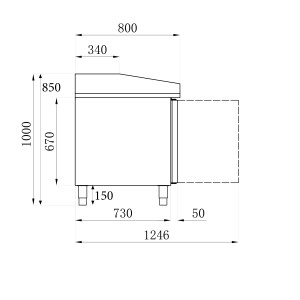 Gekoelde Pizzameubel met 3 Deuren - 580 L - CombiSteel