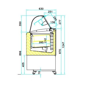 Vitrine met glazen deur - Geventileerd - 218 L - CombiSteel