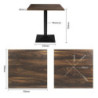 Square Table Dark Wood Effect - 70 x 70 cm - Bolero