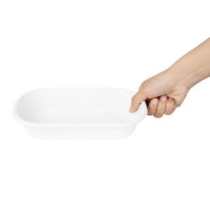 Barquette Ovale en Bagasse - 850 ml - Lot de 100 - Fiesta