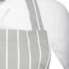 Gestreept Grijs en Wit Bavette Schort - Whites Chefs Kleding