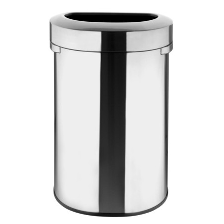 Brushed Steel D Bin with Open Lid - 86 L - Bolero