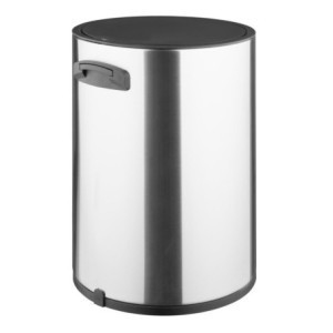 Round Pedal Bin in Brushed Steel - 6 L - Jantex