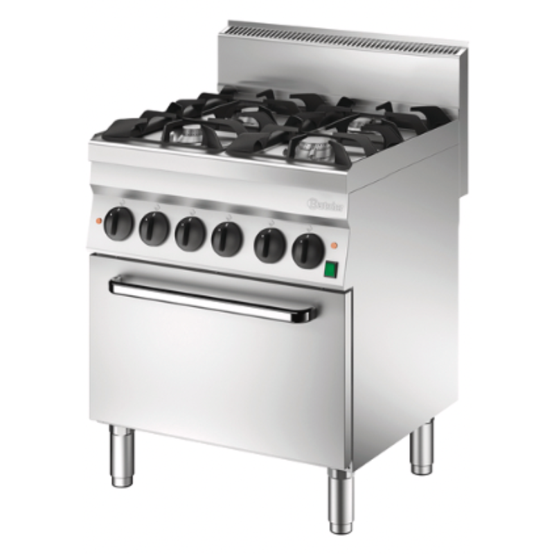 4-Burner Stove with Electric Oven GN1/1 Series 650 - Bartscher