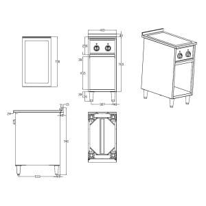 Inductiekookplaat 2 Zones 3500 W - CombiSteel