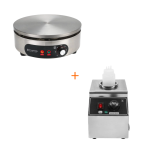 Electric Crepe Maker Pack Ø 40 cm and Chocolate Warmer - Dynasteel