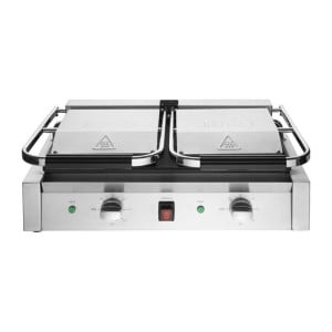 Dubbele Bistro Contactgrill Geribbeld/Geribbeld in RVS - Buffalo