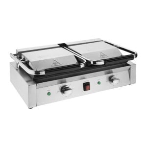 Grill De Contact Double Bistro Rainuré/Rainuré en Inox - Buffalo
