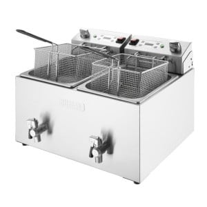 Doppelte elektrische Fritteuse mit Timer - 2 x 8 L - Buffalo