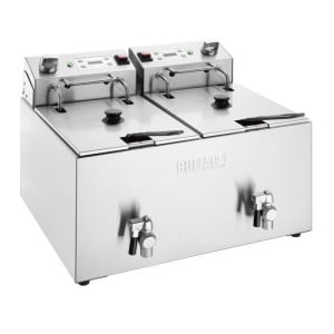 Doppelte elektrische Fritteuse mit Timer - 2 x 8 L - Buffalo