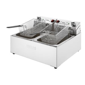 Doppelte elektrische Fritteuse mit Timer - 2 x 5 L - Buffalo