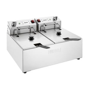 Doppelte elektrische Fritteuse mit Timer - 2 x 5 L - Buffalo