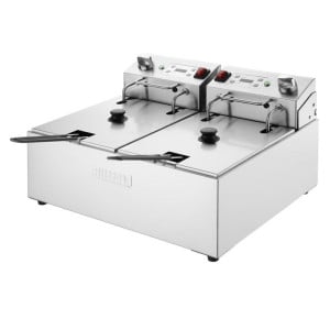 Doppelte elektrische Fritteuse mit Timer - 2 x 5 L - Buffalo