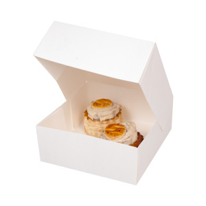 Witte Kartonnen Gebaksdoos - 29 x 29 cm - Set van 25 - FourniResto