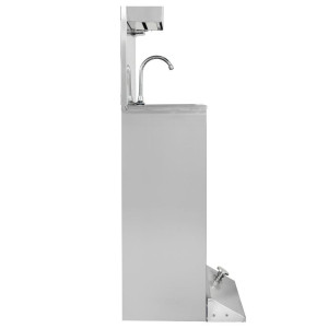Voetbediende Handenwasser met Prullenbak, Zeep- en Papierdispenser - Dynasteel