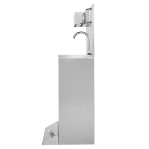 Voetbediende Handenwasser met Prullenbak, Zeep- en Papierdispenser - Dynasteel