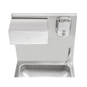 Voetbediende Handenwasser met Prullenbak, Zeep- en Papierdispenser - Dynasteel