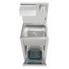 Voetbediende Handenwasser met Prullenbak, Zeep- en Papierdispenser - Dynasteel