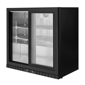 Compacte Achterbar Koelkast 2 glazen deuren voor restaurant, bar, brouwerij)