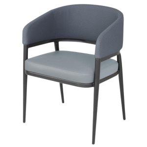 Meridian Sessel aus blauem PVC - Set von 2