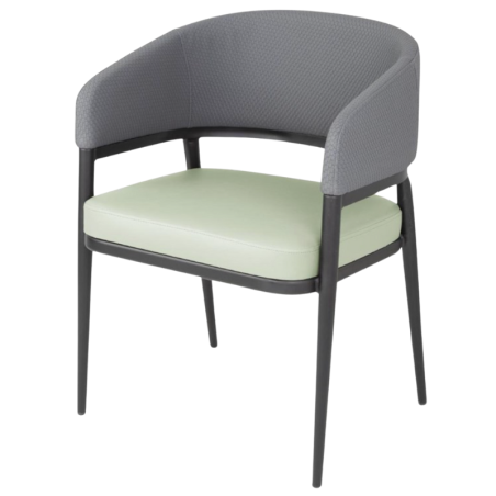 Meridian fauteuils in Grijs / Pistache - Set van 2