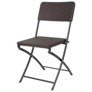 Klappstühle aus braunem PE-Rattan - 2er-Set