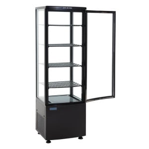 Koelvitrine - Gebogen Deur - Zwarte Serie C 235 L