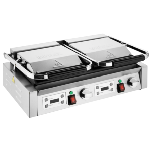Double Contact Grill with Grooved Plates