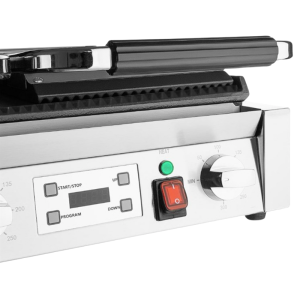 Dubbele contactgrill met geribbelde platen