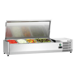 RVS gekoelde saladette om op te zetten - 3 x GN 1/3 + 1 x GN 1/2