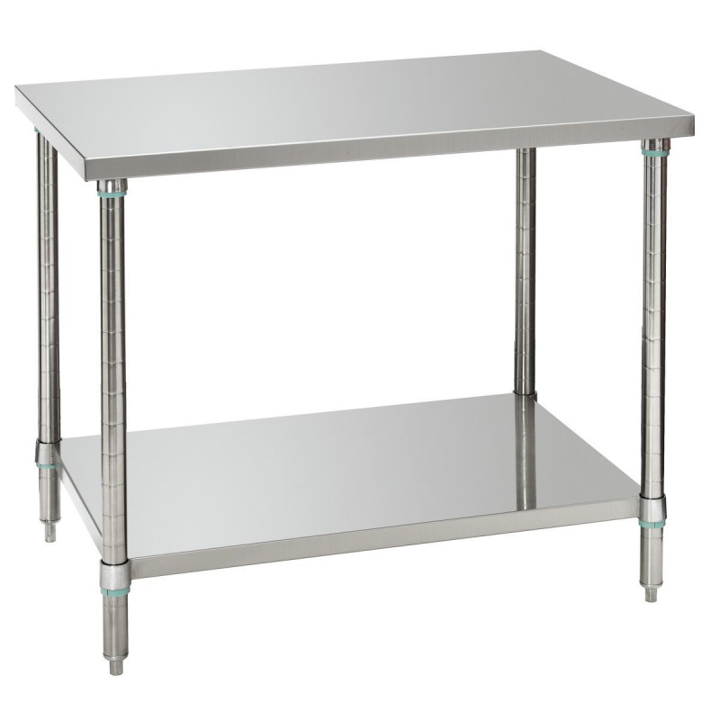Table de Travail Inox avec Etagère Basse - P 700 mm - L 1000 mm - Bartscher