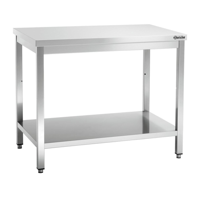 Roestvrijstalen Werktafel met Lage Plank - D 700 mm - L 1000 mm - Bartscher