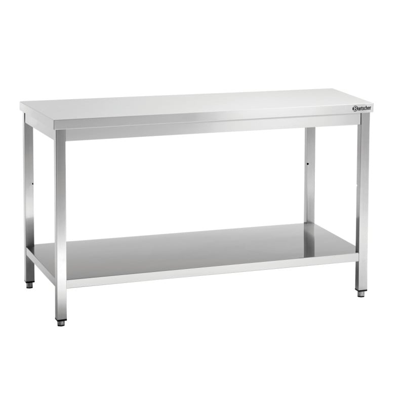 Roestvrijstalen Werktafel met Lage Plank - D 700 mm - L 1600 mm - Bartscher