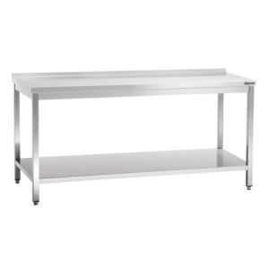 Edelstahl-Arbeitstisch mit unterem Regal - T 700 mm - L 1800 mm - Bartscher