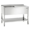 Spoelbak 1 Bak met Achterwand en Onderste Plank - L 1200 x D 700 mm - Bartscher