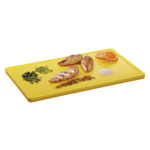 Planche à Découper 530 x 325 mm - Jaune - 20 mm d'Epaisseur - Bartscher