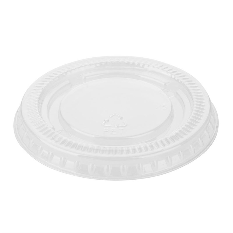 Recycelbare PET-Deckel Fiesta für Saucenbecher - Packung mit 1000 Recycelbare PET-Deckel Fiesta für Saucenbecher - Packung mit 1000