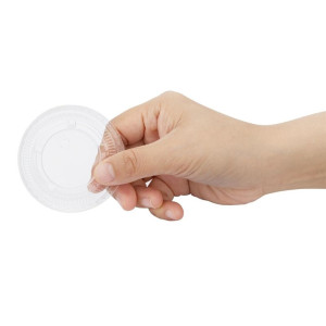 Recycelbare PET-Deckel Fiesta für Saucenbecher - Packung mit 1000