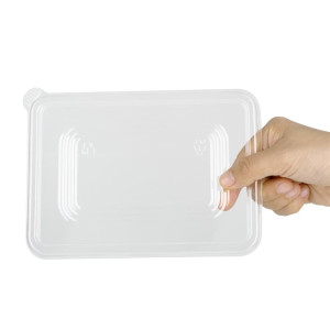 Recycelbare PET-Deckel Fiesta für Bagasse-Schalen - Packung mit 100 - Gastronoble