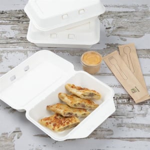 Composteerbare Suikerriet Voedselbakjes Fiesta 400x335mm - Set van 200 - Fiesta Green