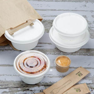 Bagasse Fiesta Compostable Bowls 750 ml - Pack of 50 - Gastronoble