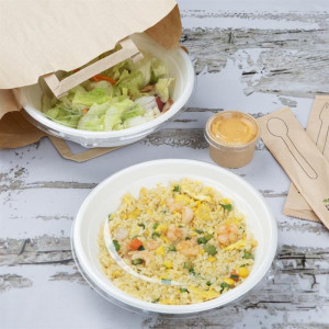 Compostable Bagasse Poke Bowls 682ml - Pack of 50 - Gastronoble