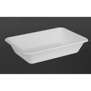 Composteerbare Suikerriet Voedselbakjes Fiesta 500ml - Set van 100 - Gastronoble