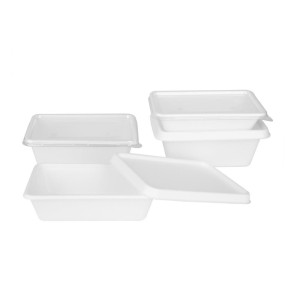 Composteerbare Suikerriet Voedselbakjes Fiesta 500ml - Set van 100 - Gastronoble