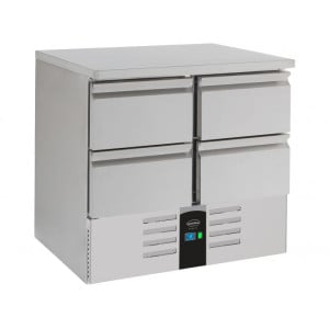 Positive Kühltisch mit 4 Schubladen - 257 L - CombiSteel