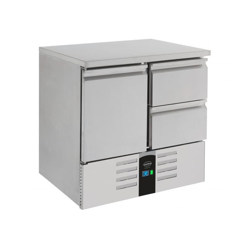 Positieve Koelwerkbank met 1 Deur en 2 Laden - 257 L - CombiSteel