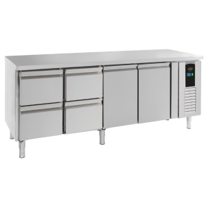 Table Réfrigérée Positive à 2 Portes et 4 Tiroirs Energy Line - 393 L