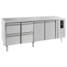 Positive Refrigerated Table with 2 Doors and 4 Drawers Energy Line - 393 L