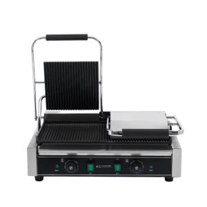 Grill Panini Dubbel - Geribbelde Platen - Dynasteel