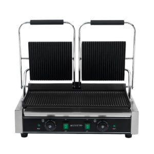 Grill Panini Dubbel - Geribbelde Platen - Dynasteel